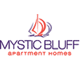 The logo for Mystic Bluff, a rental apartment community.