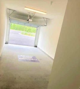An open garage door.