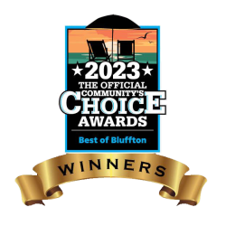 The logo for the best of San Diego Choice Awards, featuring top-notch apartments in Bluffton.