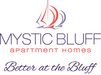 Apartments in Bluffton Logo of Mystic Bluff Apartment Homes with an image of a sailboat and the tagline "Home awaits you!" Perfect for those seeking apartments in Bluffton.