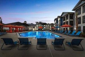 Apartments in Bluffton, SC For Rent - Swimming Pool and Patio at Dusk                    